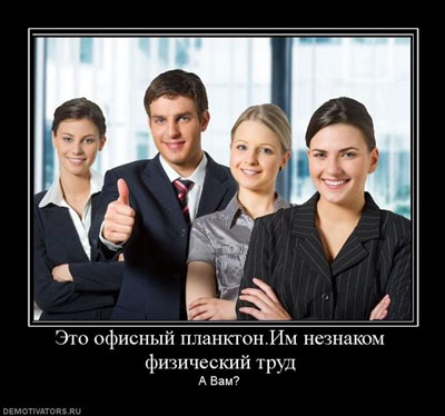 Офисный планктон на знает физического труда Труд офисного планктона